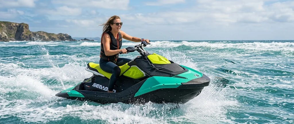 Jetski Slovenia rider on a Sea-Doo on open water